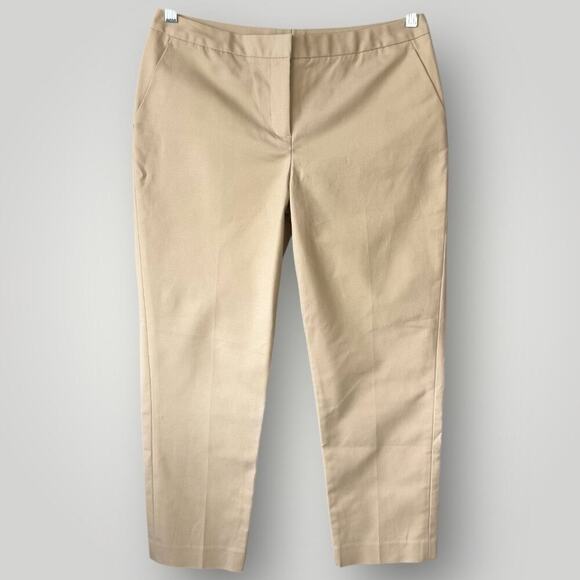 Halogen Taylor Fit Tapered Leg Mid Rise Casual Pants Stretchy Size 8 Natural - Picture 1 of 12